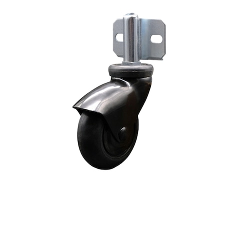 Service Caster 3'' Black Neoprene Rubber Caster Side Mount Bracket SCC-GR03S310-NPRB-BK-71678-CB180